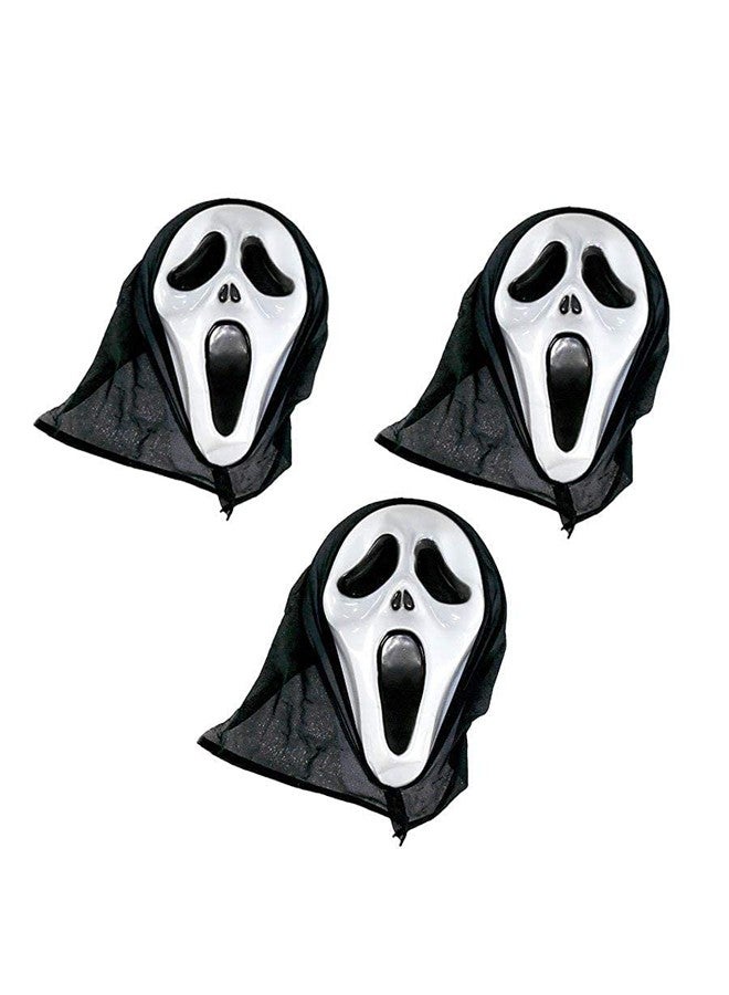 KANABEE Halloween Party Ghost Horror Mask - Pack of 3 Head Devil Screamed Whimsy Scary Faces Skeleton - Image 1